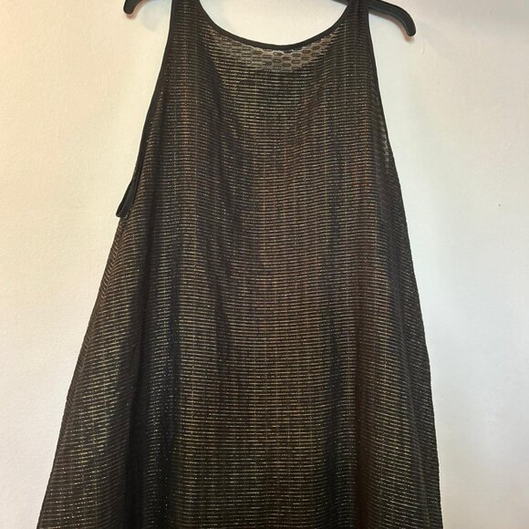 Robe longue noire métallisée à volants - Style bohème chic - Picture 2 of 3